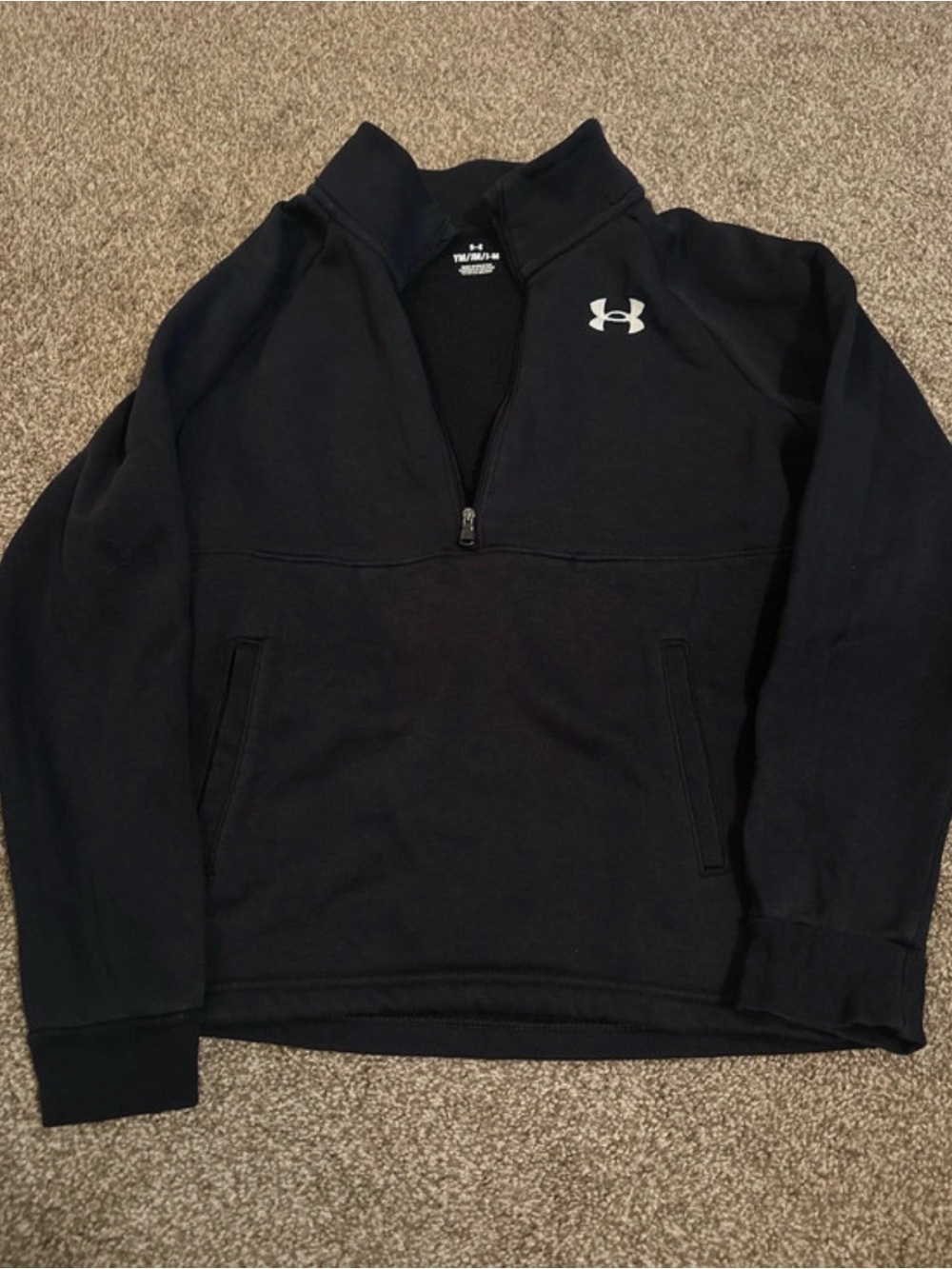 Under Armour boys Black Quarter-Zip Pullover